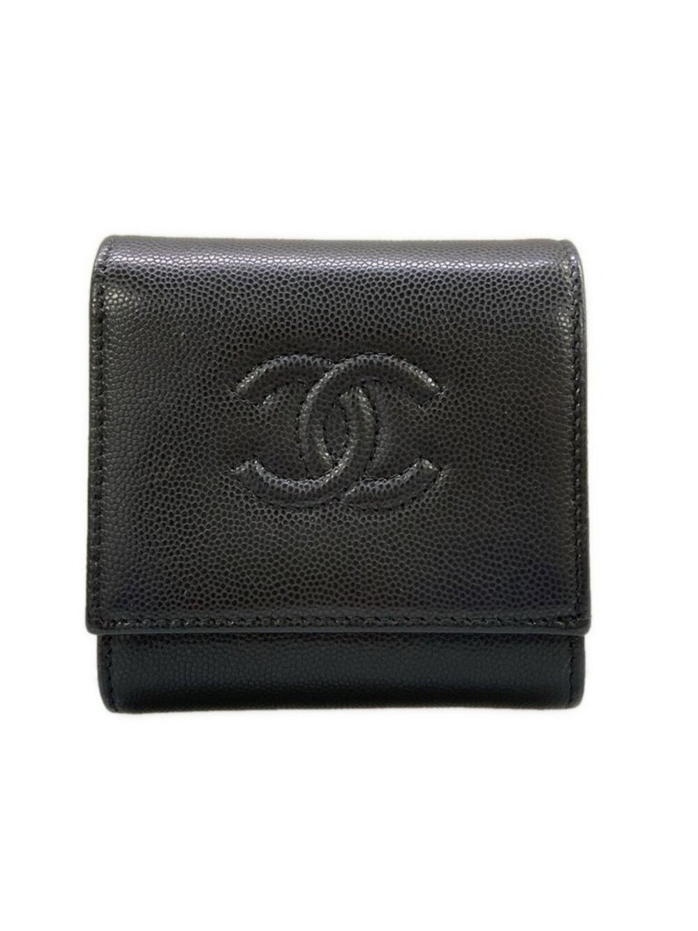 Chanel Bifold Wallet Small Flap Black CC Logo